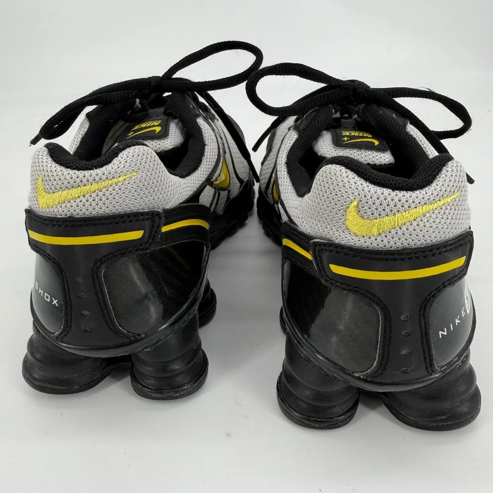 Nike Shox iD Mens Running Shoes Grey Black Yellow 326907-992 Size 8